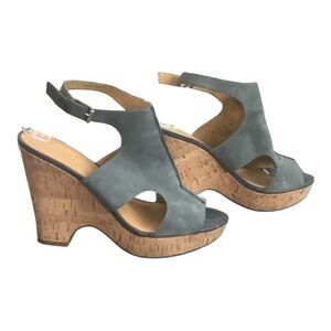 Franco Sarto Gray Wedge Sandals Size 10